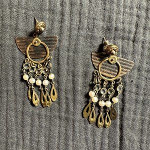 Beth Orduna Pearl & Bronze Earrings